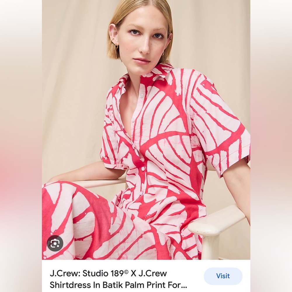 Studio 189© X J.Crew shirtdress in batik palm print